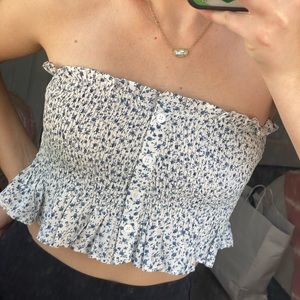 Skylar & Madison Small Floral strapless top
